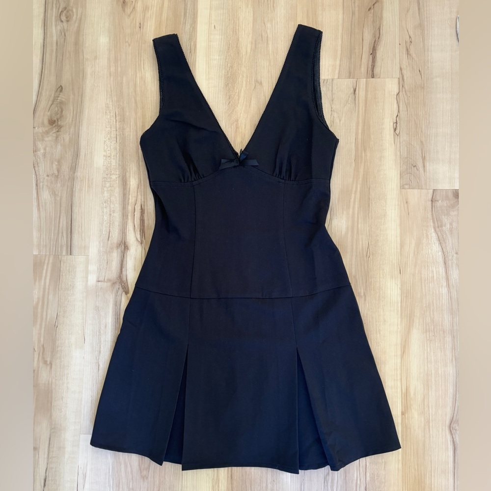 Motel Rocks Drop Waist Pleated Mini Dress
